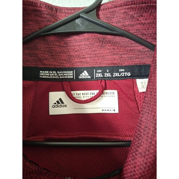 Adidas 1/4 Zip Pullover Men's 2XL Heathered Burgundy Black Undertones Athletic - Picture 3 of 7